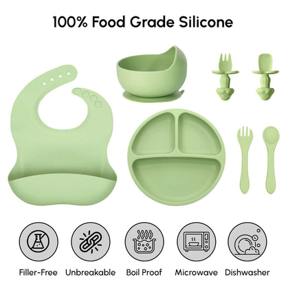 TinyTummy Dishes - Green 10 Piece Baby Feeding Set