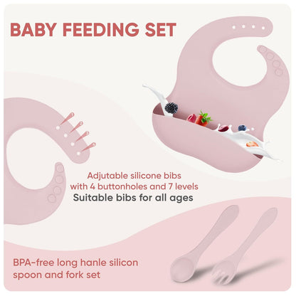 TinyTummy Dishes - Sakura Pink 10 Piece Baby Feeding Set
